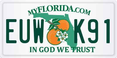 FL license plate EUWK91