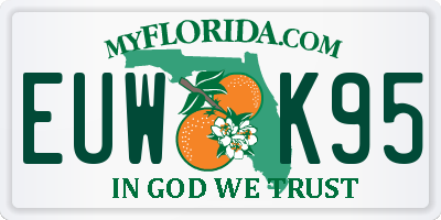 FL license plate EUWK95