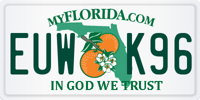 FL license plate EUWK96