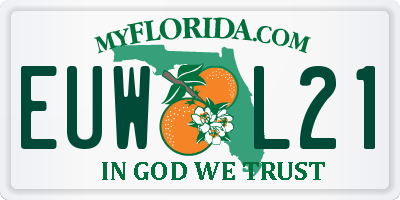 FL license plate EUWL21