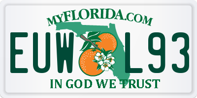 FL license plate EUWL93