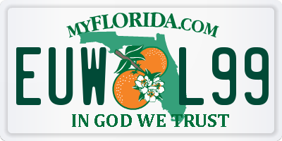 FL license plate EUWL99