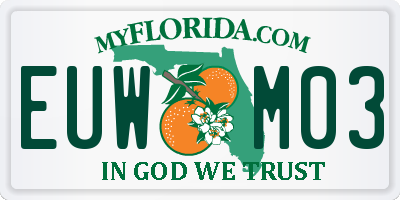 FL license plate EUWM03