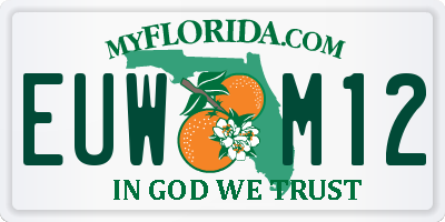 FL license plate EUWM12