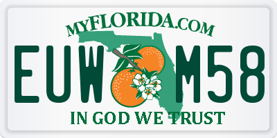 FL license plate EUWM58