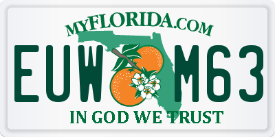 FL license plate EUWM63