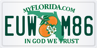 FL license plate EUWM86