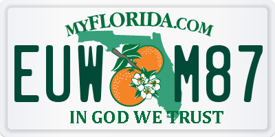 FL license plate EUWM87