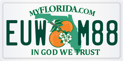 FL license plate EUWM88