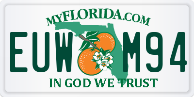 FL license plate EUWM94
