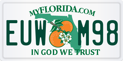 FL license plate EUWM98