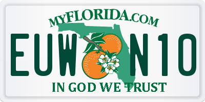 FL license plate EUWN10