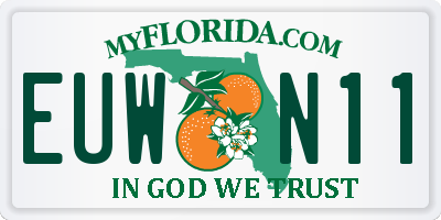 FL license plate EUWN11