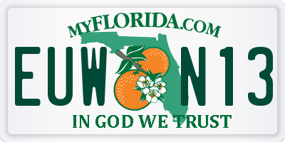 FL license plate EUWN13