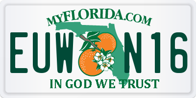 FL license plate EUWN16