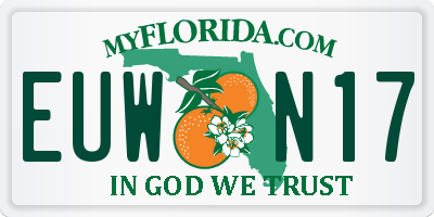 FL license plate EUWN17