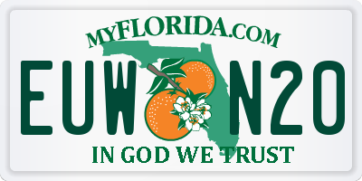FL license plate EUWN20