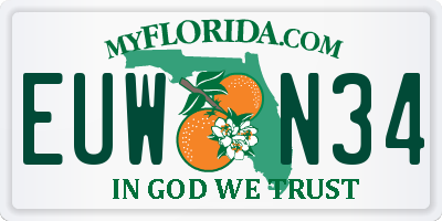 FL license plate EUWN34