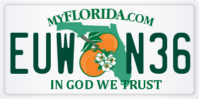 FL license plate EUWN36