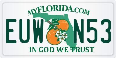 FL license plate EUWN53