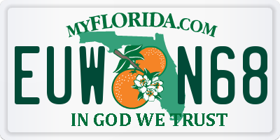 FL license plate EUWN68