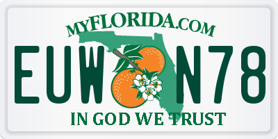 FL license plate EUWN78