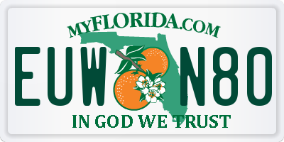 FL license plate EUWN80