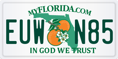 FL license plate EUWN85