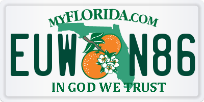 FL license plate EUWN86