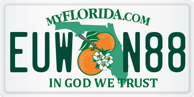 FL license plate EUWN88