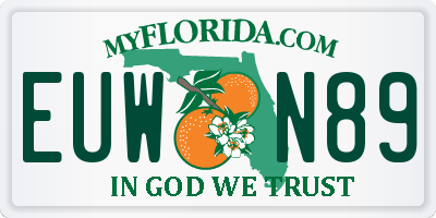 FL license plate EUWN89