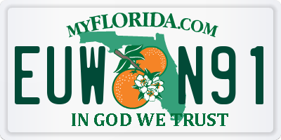 FL license plate EUWN91
