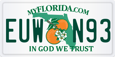 FL license plate EUWN93