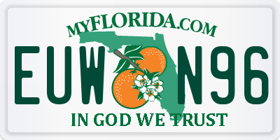 FL license plate EUWN96
