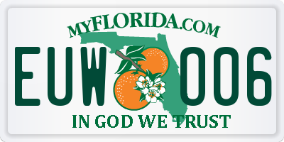FL license plate EUWO06