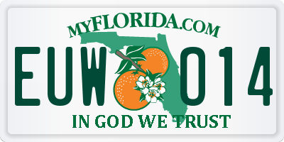 FL license plate EUWO14