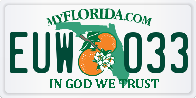 FL license plate EUWO33