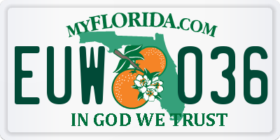 FL license plate EUWO36