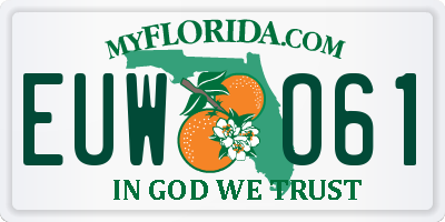 FL license plate EUWO61