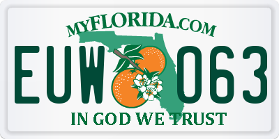 FL license plate EUWO63
