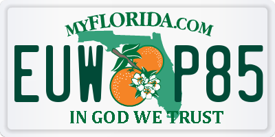 FL license plate EUWP85