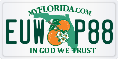 FL license plate EUWP88