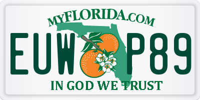 FL license plate EUWP89