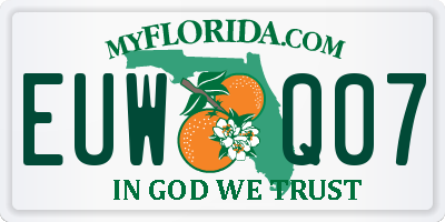 FL license plate EUWQ07