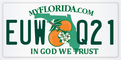 FL license plate EUWQ21