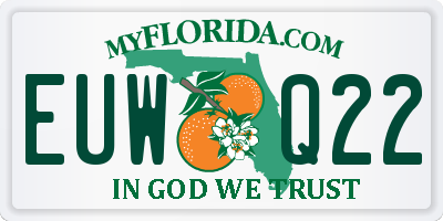 FL license plate EUWQ22