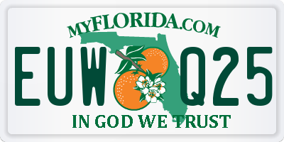 FL license plate EUWQ25