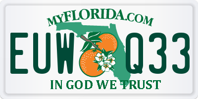 FL license plate EUWQ33