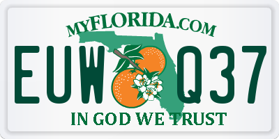 FL license plate EUWQ37
