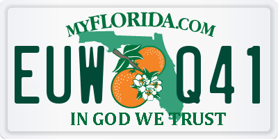 FL license plate EUWQ41